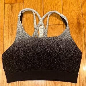 NWOT lululemon sports bra | black & white dotted ombré | size 2 | strappy